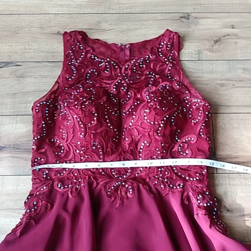 Eureka Fashion Embellished Chiffon A-line Cocktail Mini Dress. Size M - Picture 17 of 17